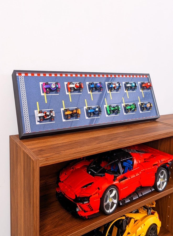 WETCEAOM Display Wallboard for Lego Collectables - F1 Race Cars 71049/66796, Compatible with Lego F1 Car Wall Mount Display Frame Lovers, Size:31.5 x 7.87 x 1.37in (Model not Included!) - Image 2